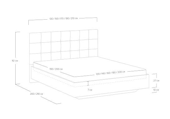 Кровать Luiza (ясень ориноко)